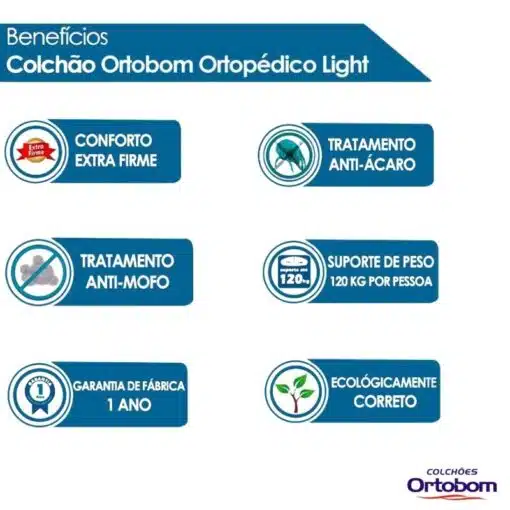 Colchão Solteiro Ortopédico Light 88x188x23 - Ortobom - Imagem 4