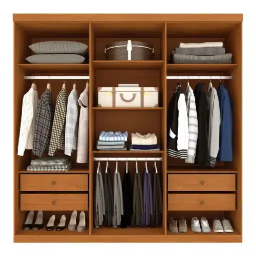 Guarda-Roupa 6 Portas Joinville/Andorra 2,18 m Cinamono/Off White - TCIL - Imagem 2