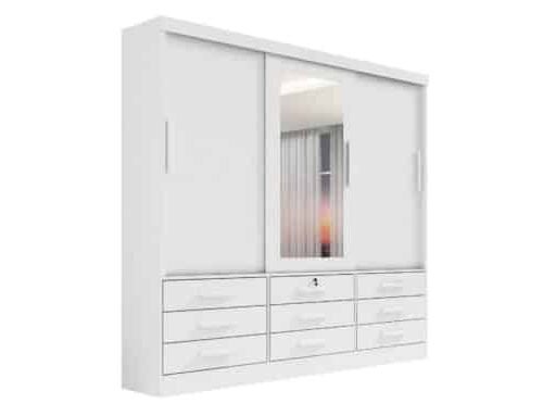 Guarda-Roupa Meridian 3 portas e 9 gavetas - Branco
