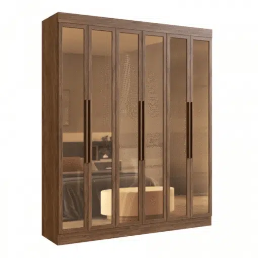 Guarda-Roupa 6 Portas Reflecta San Diego 26900 1,80 m Castanho – DORIPEL - Imagem 2