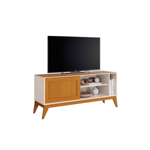 Rack Aruba com Painel Avant 55" -  Off White/Cedro - Imagem 2