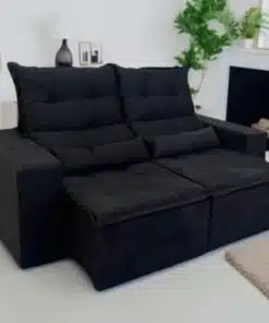 Sofá Retrátil e Reclinável Carol 1,90 Preto – QUINE ESTOFADOS