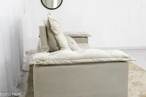 Sofá Retrátil Reclinável Grécia Veludo Bege Larg. 2.00m + Rack Lazuli Off TV até 55 Polegadas Larg. 1.35m - Bechara - Imagem 11