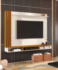 Painel Aston 55" - Off White/Cedro