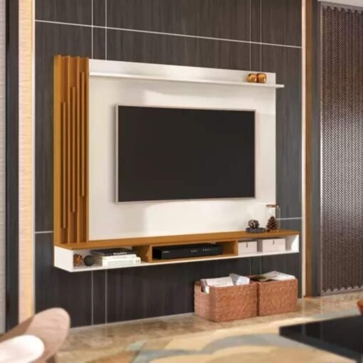 Painel Aston 55" - Off White/Cedro