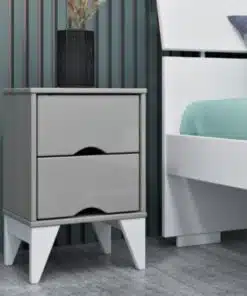 Mesa de Cabeceira Twister 2 Gavetas Tcil -  Off White