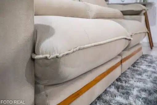 Sofá Retrátil Reclinável Ibis 2.50m Veludo Bege 818 - D33 e Molas Ensacadas - Imagem 4