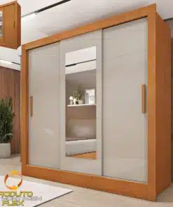Guarda-Roupa 3 Portas Valência/Turia 1,90 m Cinamono/Off White/Cinamono - TCIL