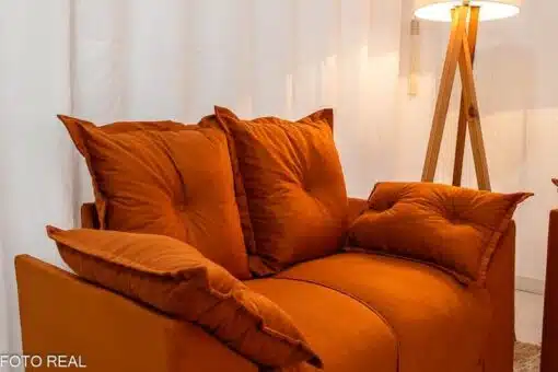 Sofá 3 e 2 lugares Petra Veludinho Terracota 604 - Imagem 3
