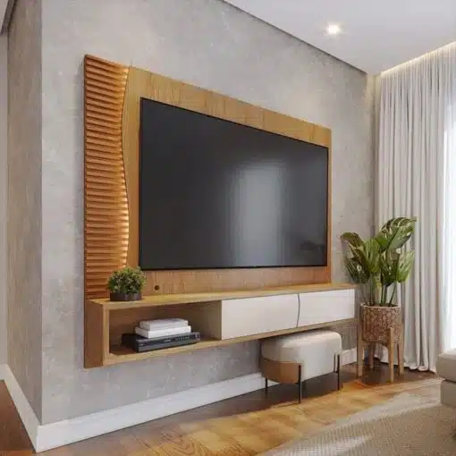 Home Suspenso Egeu Freijó/Off Para TV até 65 Polegadas Larg. 1.79m  - Colibri