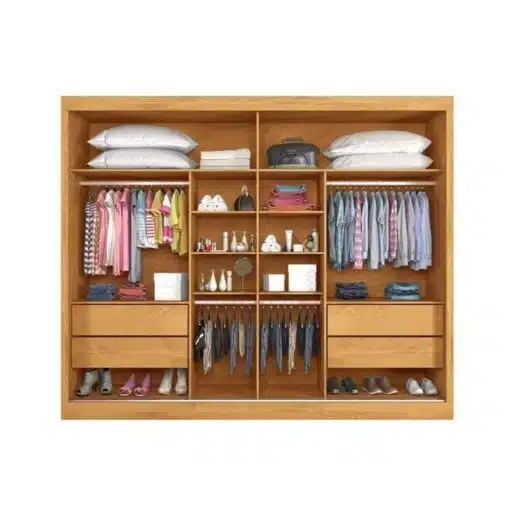 Guarda-Roupa 2 Portas Verona 2,02 m Peroba/Off White/Peroba - MÓVEIS EUROPA - Imagem 5
