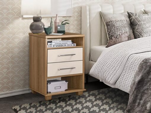 Mesa de cabeceira Valente - Mel/Off White - Imagem 2