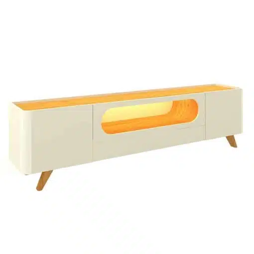 Rack Nobre Off/Naturale C/ Led 100% MDF TV até 70 Polegadas Larg. 2.10m - Gelius - Imagem 2