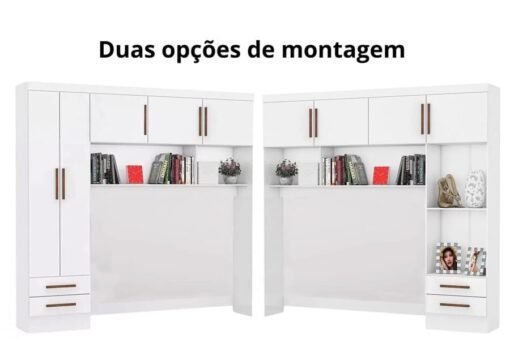 Modulado 4 Portas 2 Gavetas Branco S/Espelho Larg. 2.04m - Carioca - Imagem 5