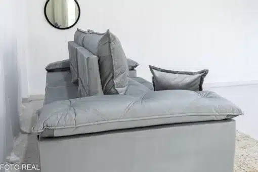 Sofá Retrátil Reclinável Magnum 2.30m Veludo Prata 823 - Molas Ensacadas - Imagem 8