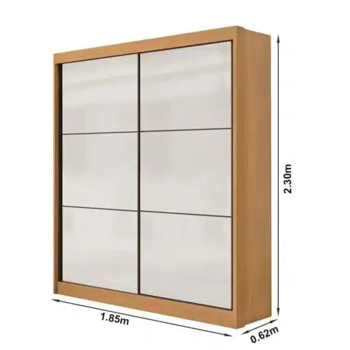 Roupeiro Santorini Cinamomo/Off 2 Portas Larg. 1.85m 100% MDF - D Doro - Imagem 3