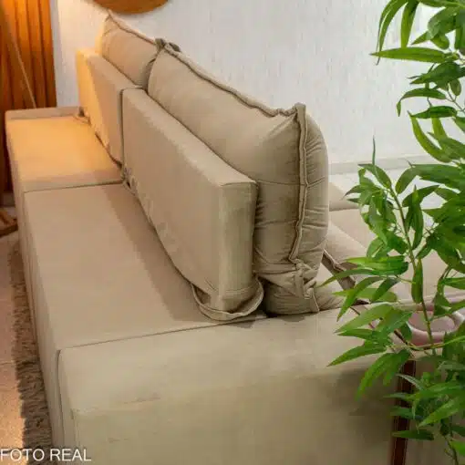Sofá Retrátil Reclinável Ravello 2.50m Veludo Bege 3040/04 - Molas Ensacadas Pockets - Imagem 8