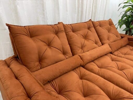 Sofá Retrátil Reclinável Brasão 2.70m- Terracota Veludo - Imagem 5
