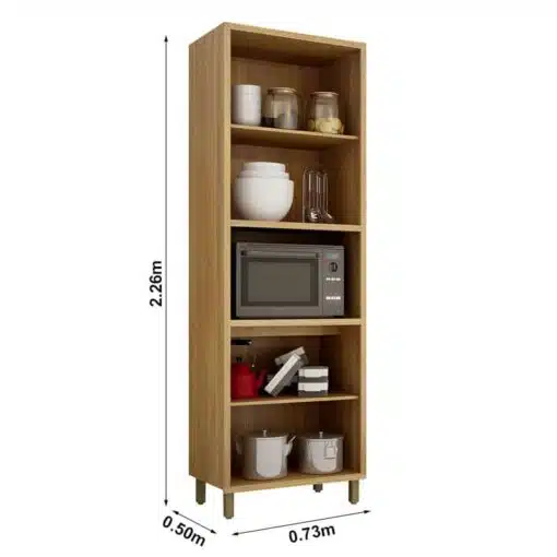 Paneleiro Cozinha Torino C/Nicho Larg. 0.73m Cinamomo/Off - Valdemoveis - Imagem 2