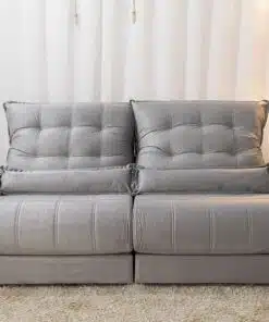 Sofá Retrátil Reclinável Gênova 2.50m Veludo Prata 823 - Molas Ensacadas