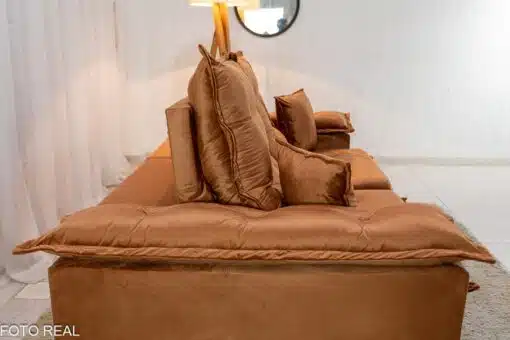 Sofá Retrátil Reclinável Porto Madri 2.00m Veludo Terracota - D28 Pró Aditivada - Imagem 8