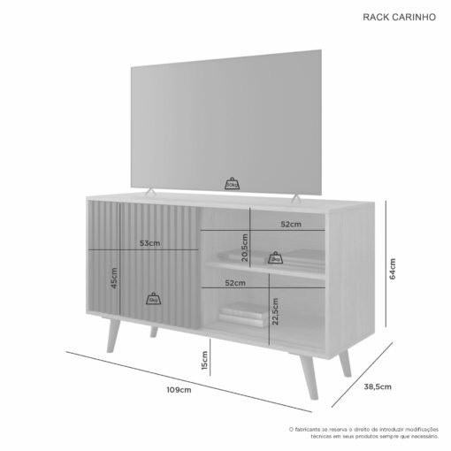 Rack Carinho 43" - Cinamomo - Imagem 2