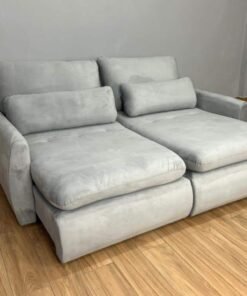 Sofá Cama Retrátil Reclinável Amaranto 2.10m Mod.90 - Prata Veludo