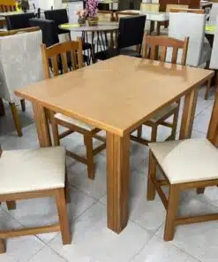 Mesa Eco Laminada 1.10m Com 4 Cadeiras Viena - Avelã