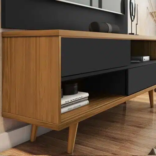 Rack Bancada NT 1180 Freijó/Preto TV até 50 Polegadas Larg.1.35m - Notável - Imagem 4
