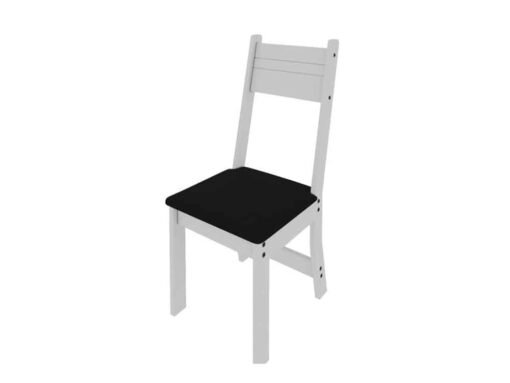Mesa de Jantar Karla Com 4 Cadeiras - Branco/Preto - Imagem 4