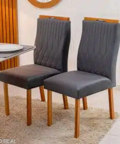 2 Cadeiras Genova Veludo Cinza 507 - Art Assentos