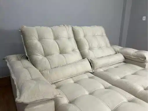 Sofá Retrátil e Reclinável Istambul 2.50m - Bege Veludo - Imagem 4