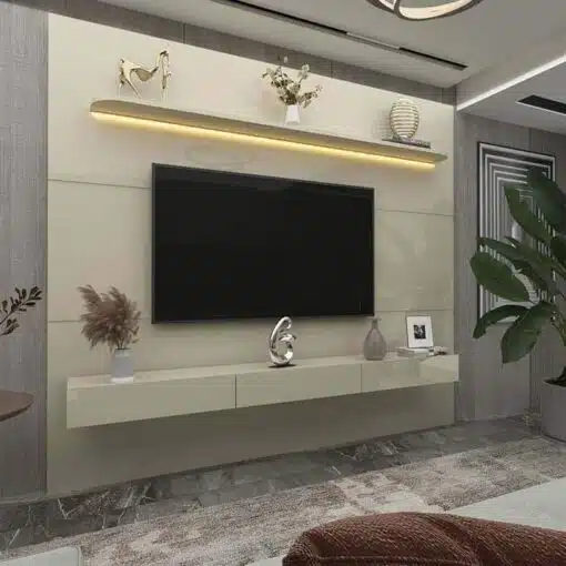 Home Royal C/Led Off e Nicho 100% MDF TV até 85 Polegadas Larg. 2.19m - Gelius