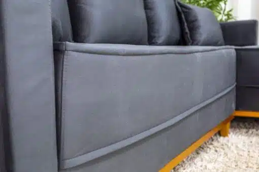 Sofá 3 Lug. Milão C/Chaise Lado Esquerdo Veludo Cinza 814 Larg. 2.30m - Molas Ensacadas - Imagem 4