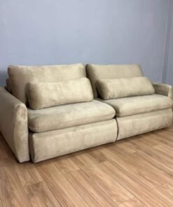 Sofá Cama Retrátil Reclinável Amaranto 2.10m Mod.90 - Capuccino Veludo