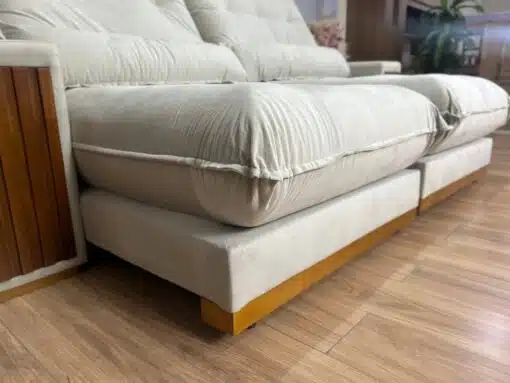 Sofá Retrátil e Reclinável Búzios 2.30m - Bege Veludo - Imagem 5