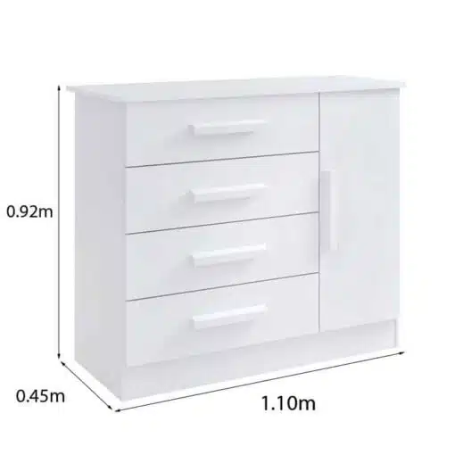 Cômoda Firenze Branco 4 Gavetas e Sapateira Larg. 1.10m - D Doro - Imagem 2
