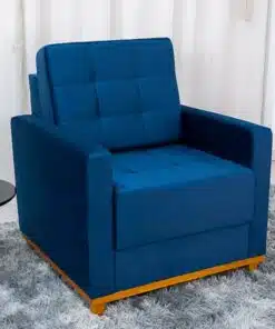 Poltrona Áustria Veludo Azul A16