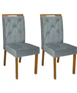 Conjunto Cadeiras Jasmim 2 unidades - Cinamomo/Cinza