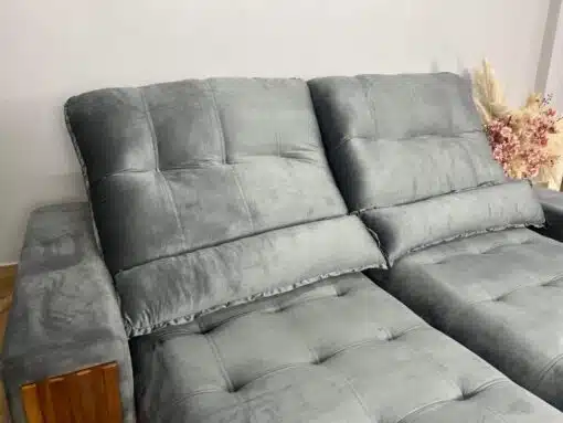 Sofá Retrátil e Reclinável Búzios 2.30m - Cinza Veludo - Imagem 4