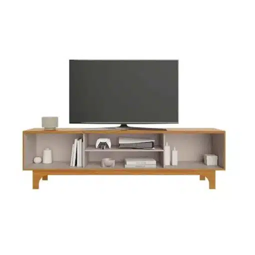 Rack Triunfo Ripado Larg. 2.00m Cinamomo/Off JCM - Imagem 2