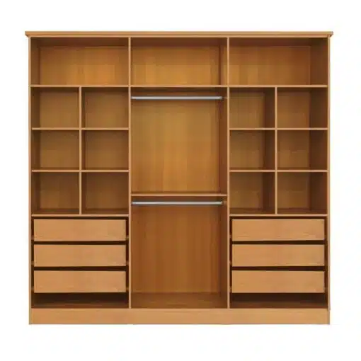 Roupeiro Bianca 6 Portas Larg. 2.30m 100% MDF Nature/Off - Bianchi - Imagem 3