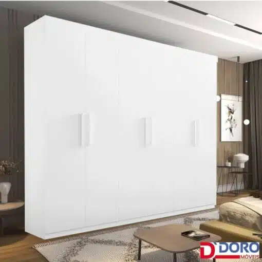 Roupeiro Casal Colibri Branco 6 Portas 6 Gavetas Larg. 2.05m - D Doro
