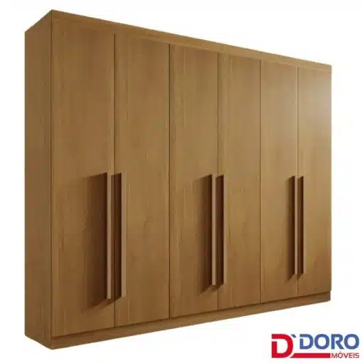 Roupeiro Casal Da Vinci Plus Cinamomo 6 Portas 6 Gavetas 100% MDF Larg. 2.75m - D Doro