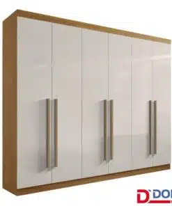 Roupeiro Casal Da Vinci Plus Cinamomo/Off 6 Portas 6 Gavetas 100% MDF Larg. 2.75m - D Doro