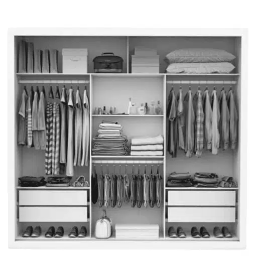 Guarda-Roupa Casal Veneza Larg. 1.88m 3 Portas com Espelho Preto - Carioca - Imagem 2