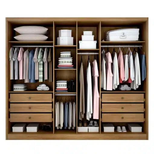 Roupeiro Casal Robust Plus Cumaru/Fendi 6 Portas 6 Gavetas 100% MDF Larg. 2.76m - Novo Horizonte - Imagem 2