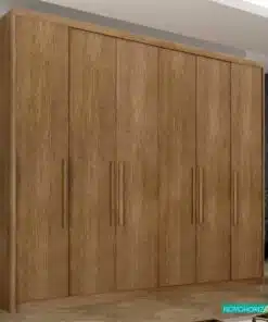 Roupeiro Santoro Cumaru 6 Portas 6 Gavetas 100% MDF Larg. 2.43m Novo Horizonte
