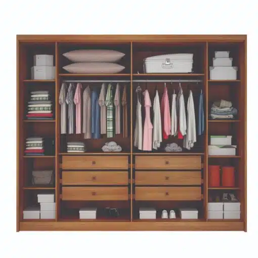 Roupeiro Santoro Cumaru 6 Portas 6 Gavetas 100% MDF Larg. 2.43m Novo Horizonte - Imagem 2