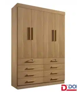 Roupeiro Solteiro Mônaco Cinamomo 4 Portas 8 Gavetas Larg. 1.60m - D Doro